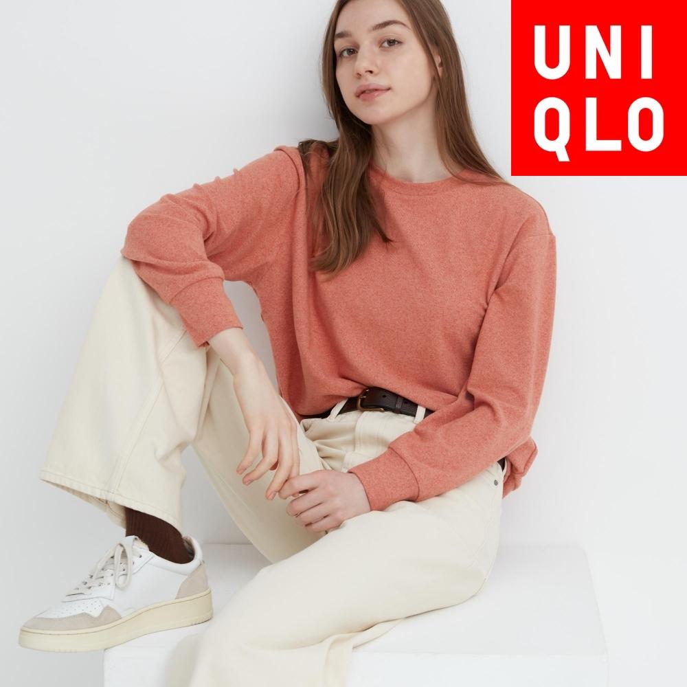 

UNIQLO JAPAN Мягкая вязаная флисовая футболка с круглым вырезом и длинными рукавами