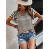 Summer Floral Print Blouses for Women V-Neck Short Sleeve Boho Beach Casual Tops Female Elegant Shirt Women's
