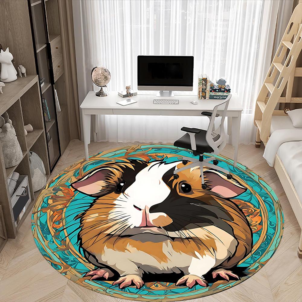 1 Stück Meerschweinchen Kunstwerk Stuhl Teppich für Büro, Rutschfest, Weicher und Langlebiger Büroteppich, Perfekt für Büro yy260127108