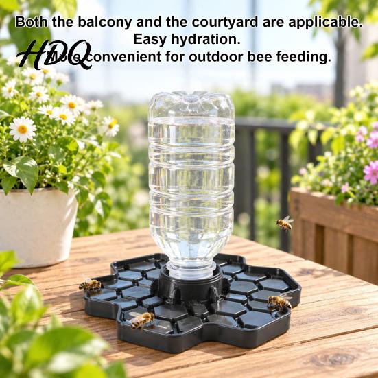 Garden Pollinator Support Bottle Adapter Bee Feeder Water Dispenser Honeycomb Shallow Groove Design