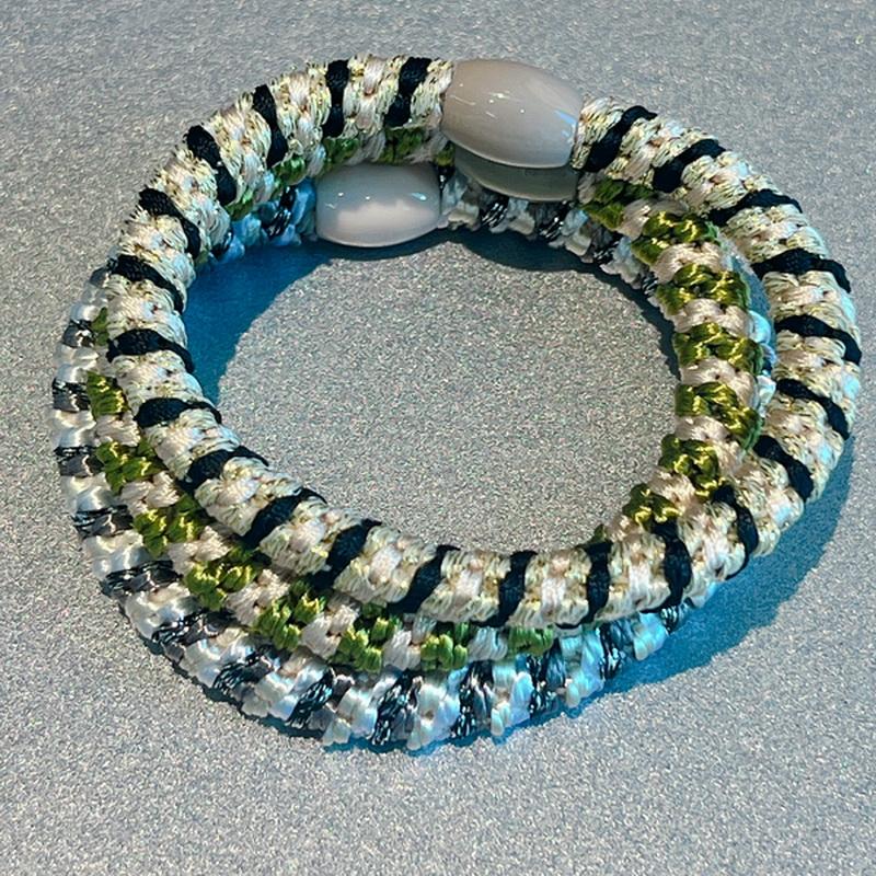 3 Stück/Set Damen Mode Golddraht Haargummis Elastische Spiralhaargummis Für Mädchen Haarspangen Scrunchie-Accessoires Knekkies