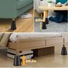 Adjustable Height Extension Legs, 2-Way, 15.5cm/20cm Round, Black, for Beds, Tables, Sofas, Desks, Kotatsu Tables, Table Legs, and Heating Appliances.