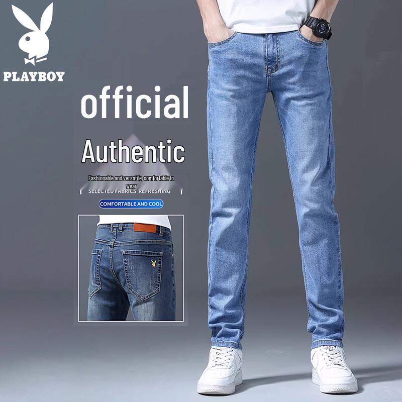 PLAYBOY Men s Loose Straight Fit Denim Jeans 33
