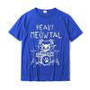 Heavy Meowtal Cat Metal Music Gift Idea Funny Pet Owner T-Shirt Latest Printed Tops Shirt Cotton T Shirts for Boys Geek