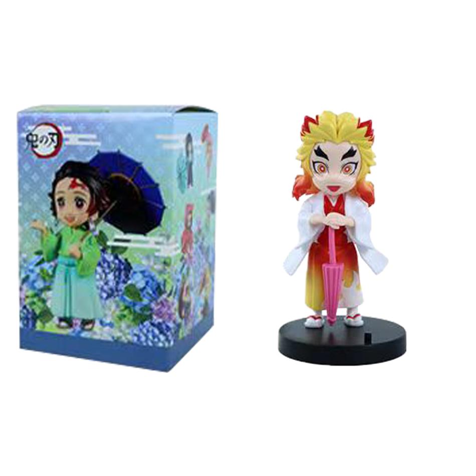 Animation 6Pcs/Kit Q Version Demon Slayer Boxed Action Figure Miniature Figurine Decoration Piece Attachment Animation Design Adorable Decoration