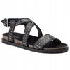 Quazi Women's Black Leather Sandals 36 3U5G5*