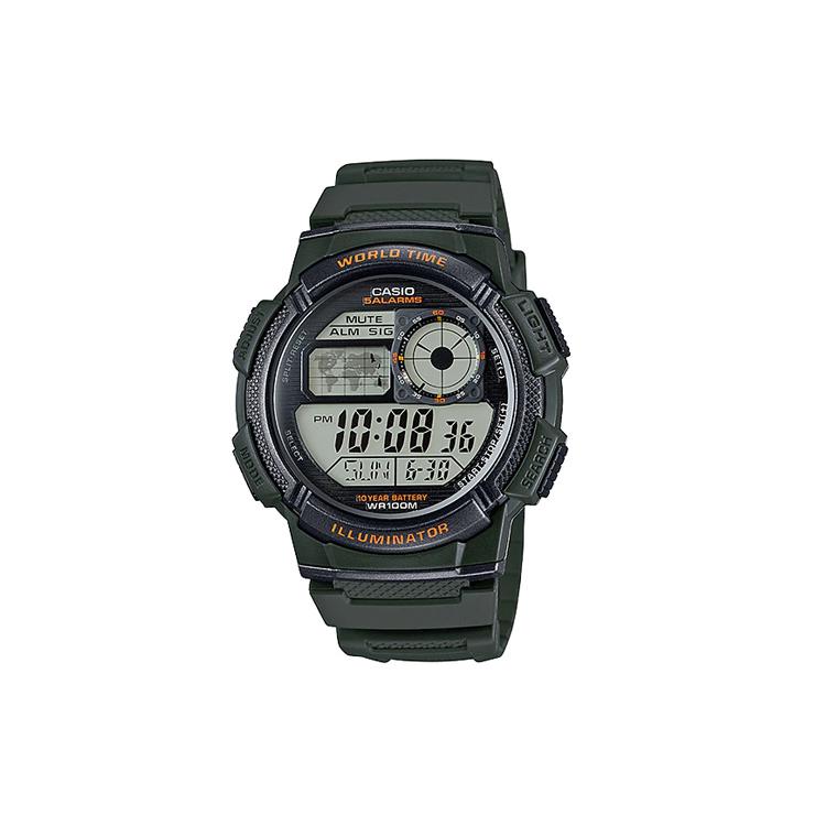 CASIO Men Gray Watch AE-1000W-3AV AE-1000W-3AV Dark Green Band