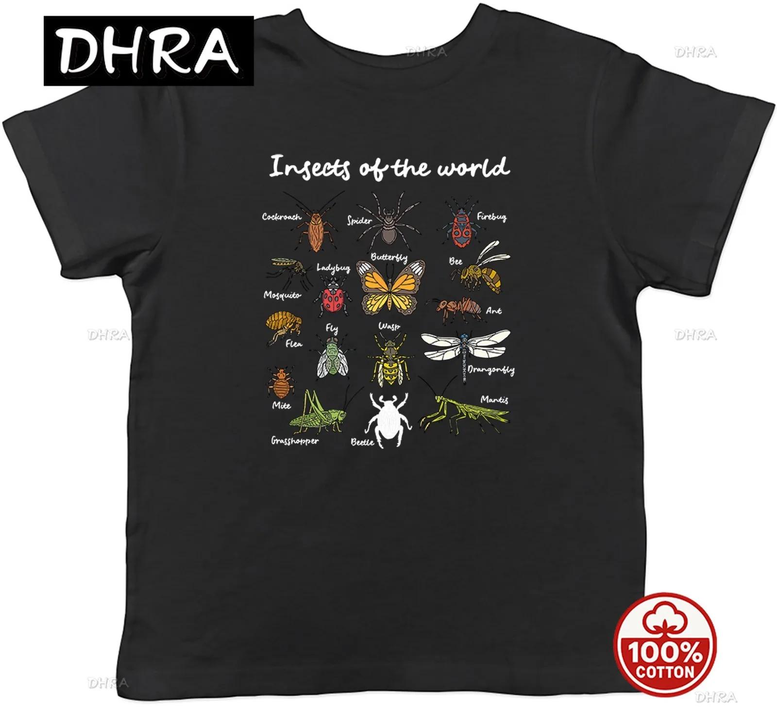 

Насекомые Мира Разные Жуки Детская Футболка Мальчики Девочки Подарок Camisetas Mujer для Отпуска Футболка Смешная Печатная Футболка Повседневный Топ S