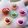 Color 20mm heart-shaped flat back hairpin accessories resin crafts rhinestone  wedding decoration