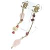 CHANEL COCO Mark Earring asymmetry pink/Money metallic/Colored stone 17.5g Women Used