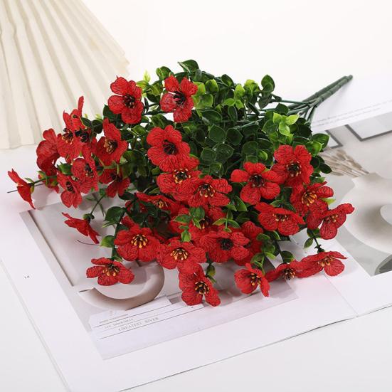 Yousheng 7 Stems Artificial Violets Flowers Faux Silk Violets Bouquet UV Resistant Outdoor Fake Bloom for Vase Home Garden Wedding Decor
