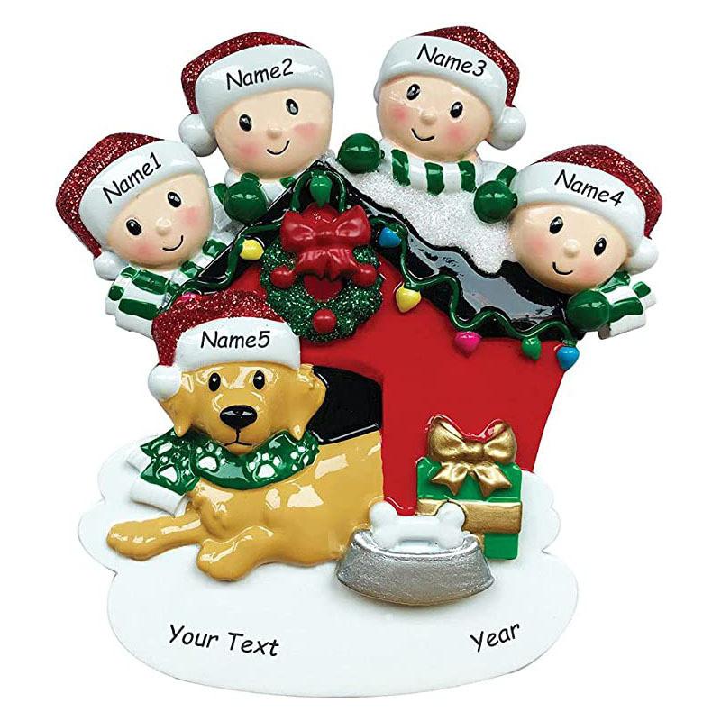 

And Elegant Family Pet Dog Christmas Tree Decorations In Vibrant Resin Colorful 4Person Resin