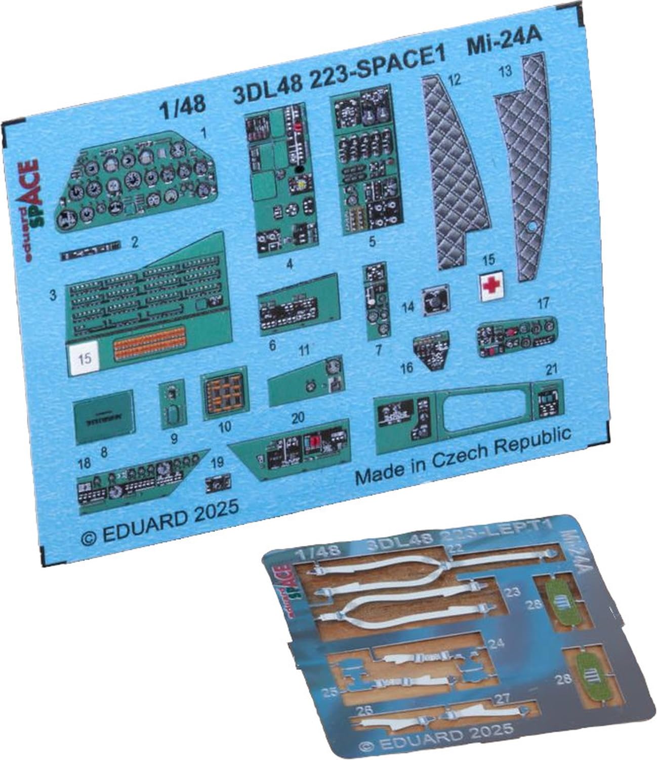 

Eduard 1/48 Космический Ми-24А Набор 3D-декалей для интерьера и травленых деталей (для трубача) Декали для пластиковой модели EDU3DL48223 (Самолет)