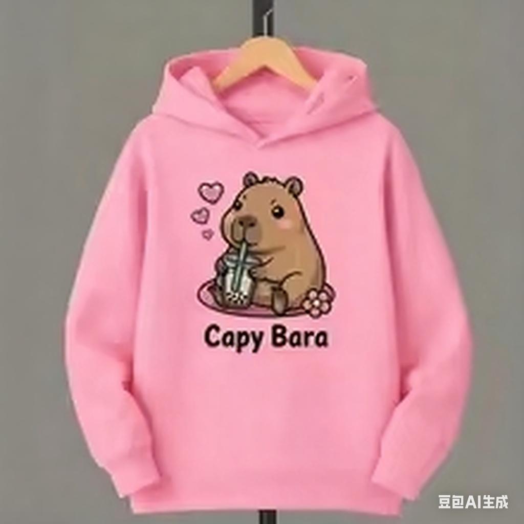 2er-Set Mädchen Kapybara Hoodie Jogginghose 3-12J Kinder Gemütliches Outfit Kapybara Spielkleidung Jungen Alltags-Sport Passendes Outfit