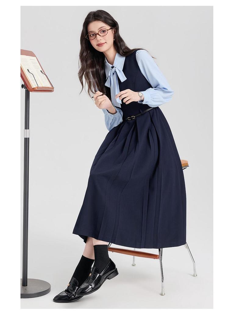 Women's Academy Style Petite Vest Dress for Formal Occasions and Teacher Interviews