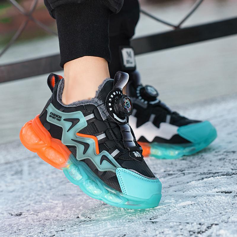 Toamna/iarna Pantofi unisex Pantofi din bumbac copii Pantofi PU Impermeabil Plus Catifea Calzi Pantofi de zapada pentru baieti ultra-ușori