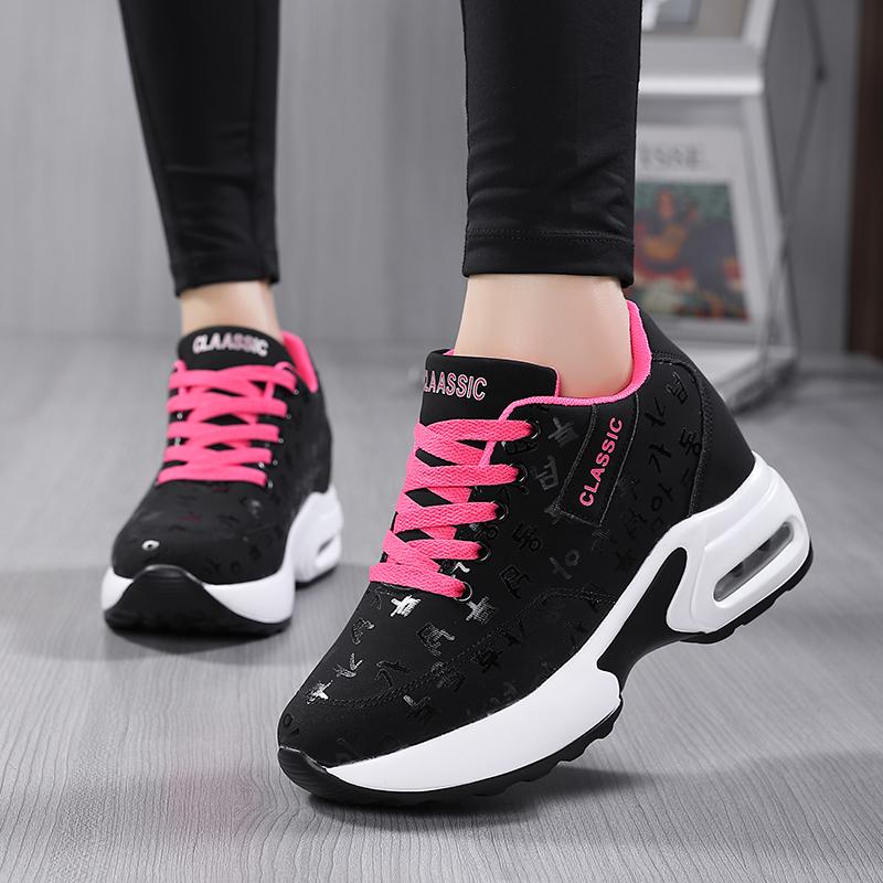 Autumn and winter breathable thick-soled casual inner height-increasing shoes lightweight soft-soled sports shoes cotton shoes
