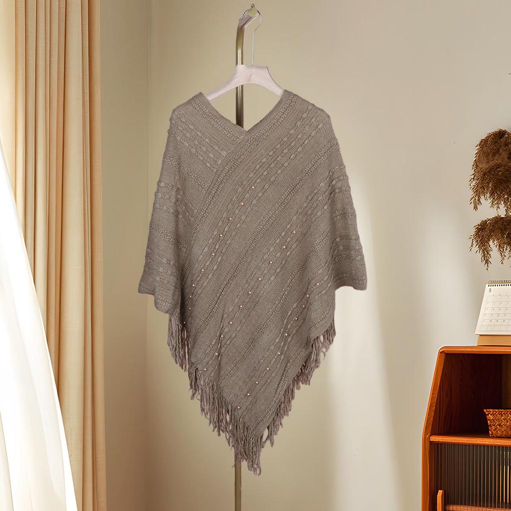 Women's Knitted Tassel Shawl: Fashionable, Versatile & Warm Autumn/Winter Cape Scarf