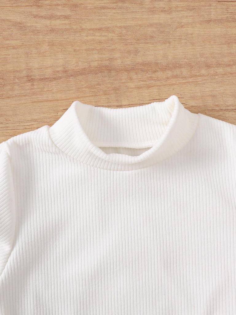 British Style Girls' V-Neck Suit Set: Includes Solid Base Layer & Trousers