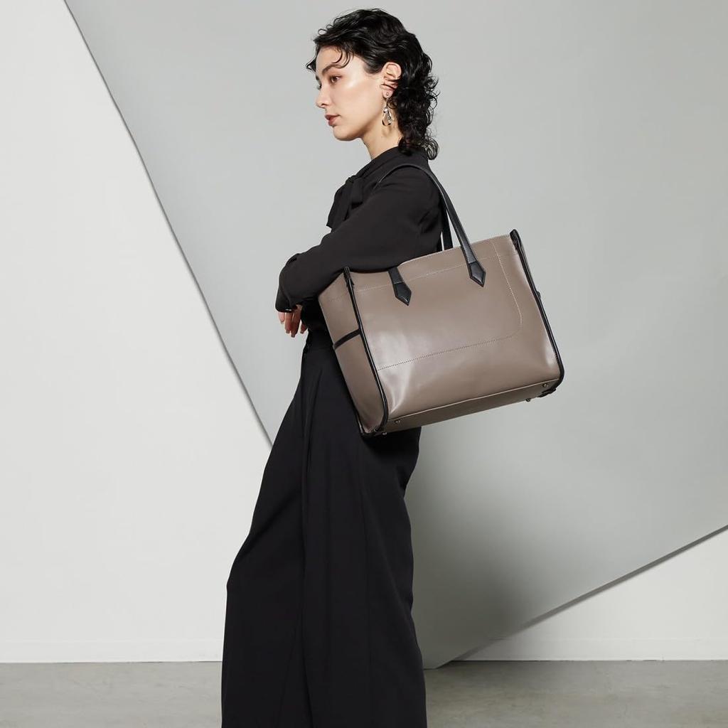 Isaac Recycled Leather Binder A4 Tote Bag 4000301 Black (10)