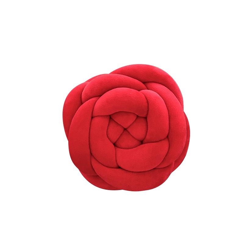 Nordic Woven Rose Plush Pillow for Sofa Back Support Cozy Home Decor Cushion