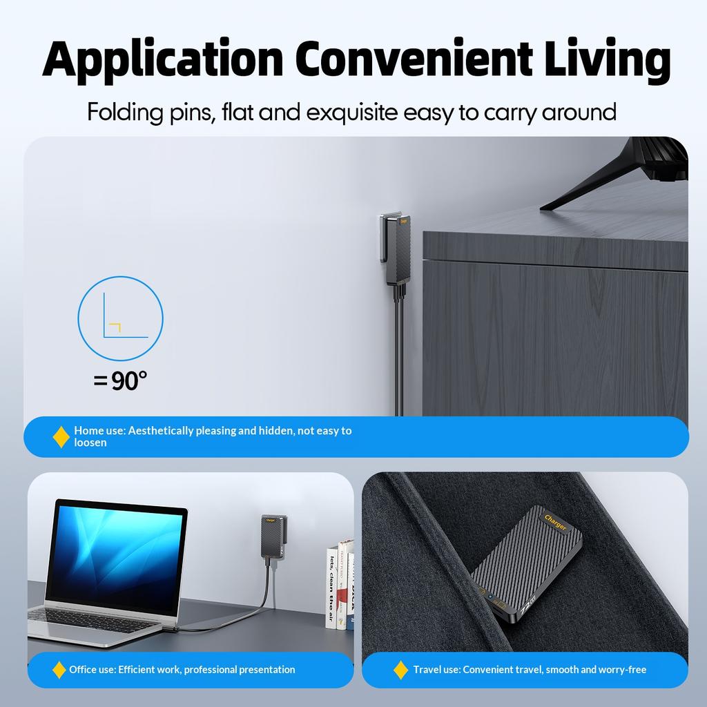 WLX-902 72W Ultradünnes GaN Schreibtischladegerät Duale USB-C-Anschlüsse Schnellladestation für Tablets/Telefone/Laptops