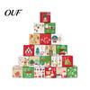 DIY Holiday Gift Packaging 24 Pcs Christmas Advent Calendar Boxes, Days Countdown Box, Party Favor Containers Empty Cardboard Number Box To