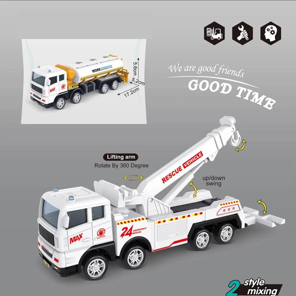 1pc Children's Toys Inertia Car Sanitation Garbage Truck Cleaning Sprinkler Rescue Car Simulation Car Toy Model Boys' Gifts Puz