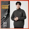 Li Ning Sweatshirts Unisex Obsidian Gray Crew Neck Moderate Cardigan AWDVG71-3