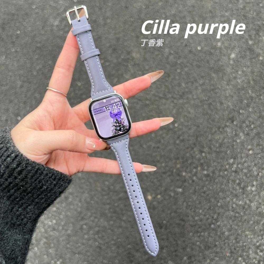 Slim Leather Strap For Apple Watch Series 11 46mm Band 42mm 49mm 44mm 40mm 41mm 45mm 38mm 45mm IWatch Ultra 2/3 S10 9 8 7 SE 6 5 4 3 2 Woman Bracelet