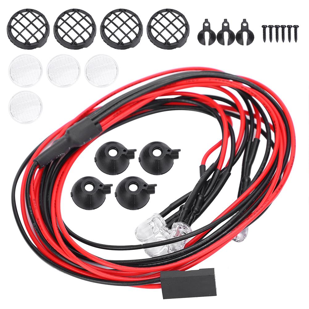 Universal LED Light with Lampshade for TRXAAXS TRX4 SCX10 D90 1 10 RC Crawler CarRound