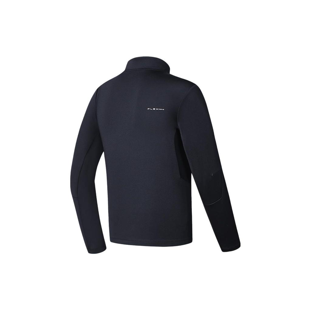FILA Solid Color Fitness Stand Collar Knitted Jacket Men Jacket Deep-Black A11M411507F-BK