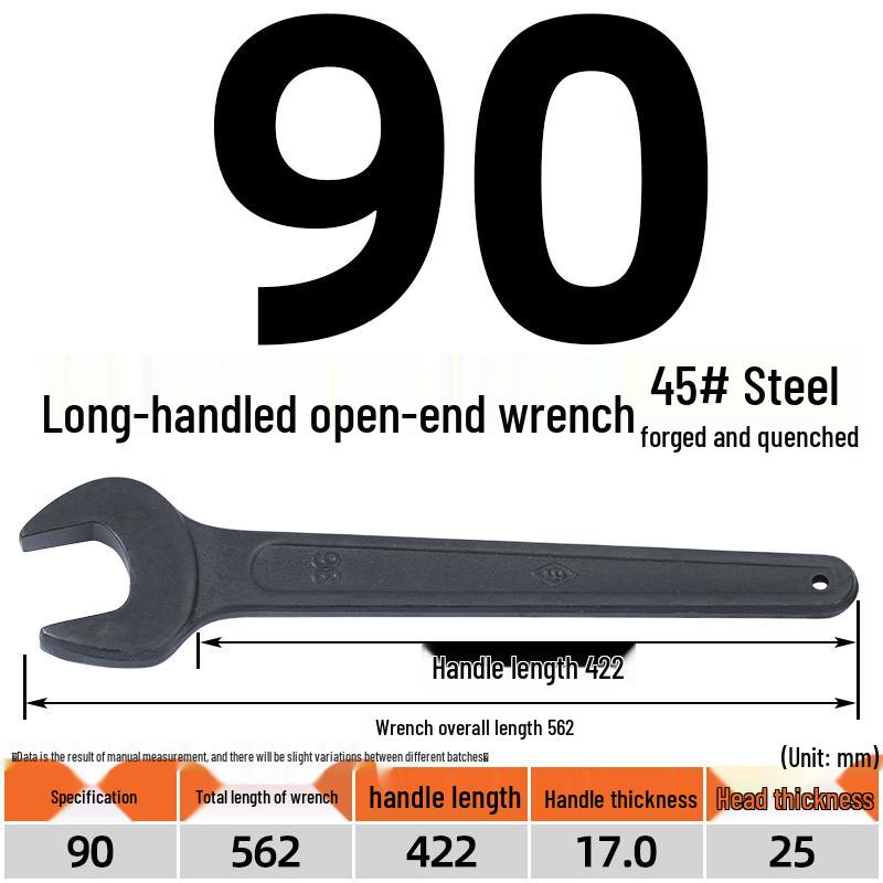 Heavy-Duty Long Handle Open-End Wrench