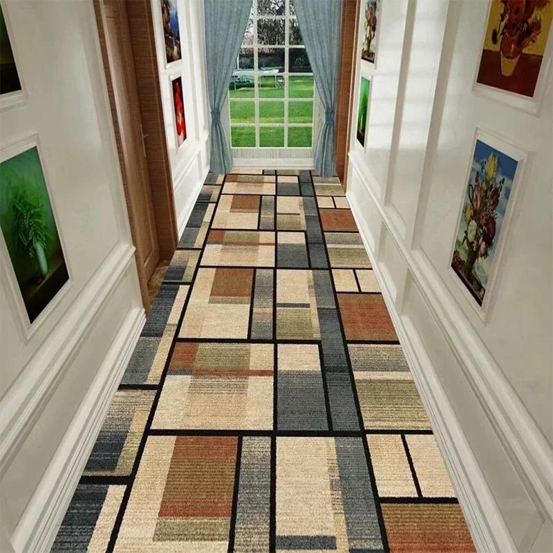 Nordic Modern Corridor Hallway Long Rugs Home Decoration Carpet for Living Room Hotel Aisle Runner Rug Villa Anti-slip Floor Mat