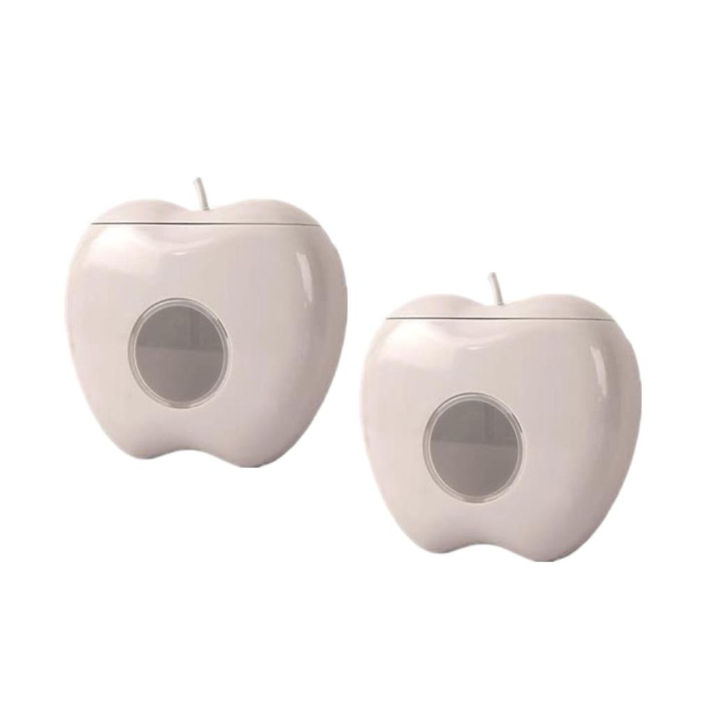 2 stk Multifunksjonell Punch-fri Hengende Oppbevaringsboks for Plastfolie(Apple-Grå)