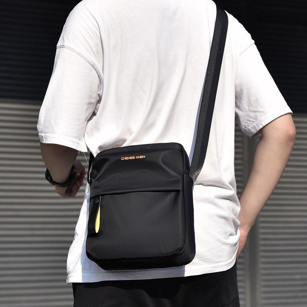 Oxford Men Crossbody Backpack Zipper Pockets Sling Bag Lightweight Messenger Bag  Casual