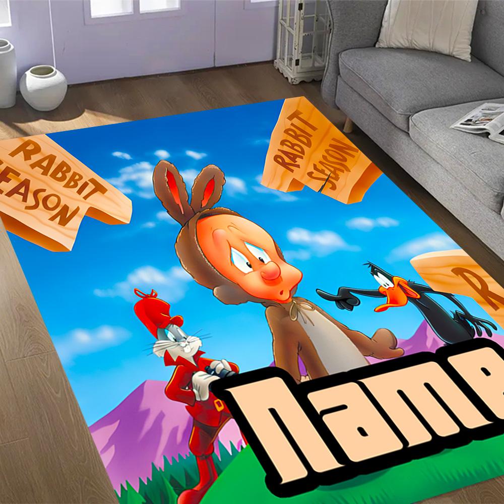 Looney Tunes: Name Frames Customize Text Floor Rug Office Rug Suitable for Dining Room Living Rooms Outdoor Kitchen Anti-slip Rug Office home decor