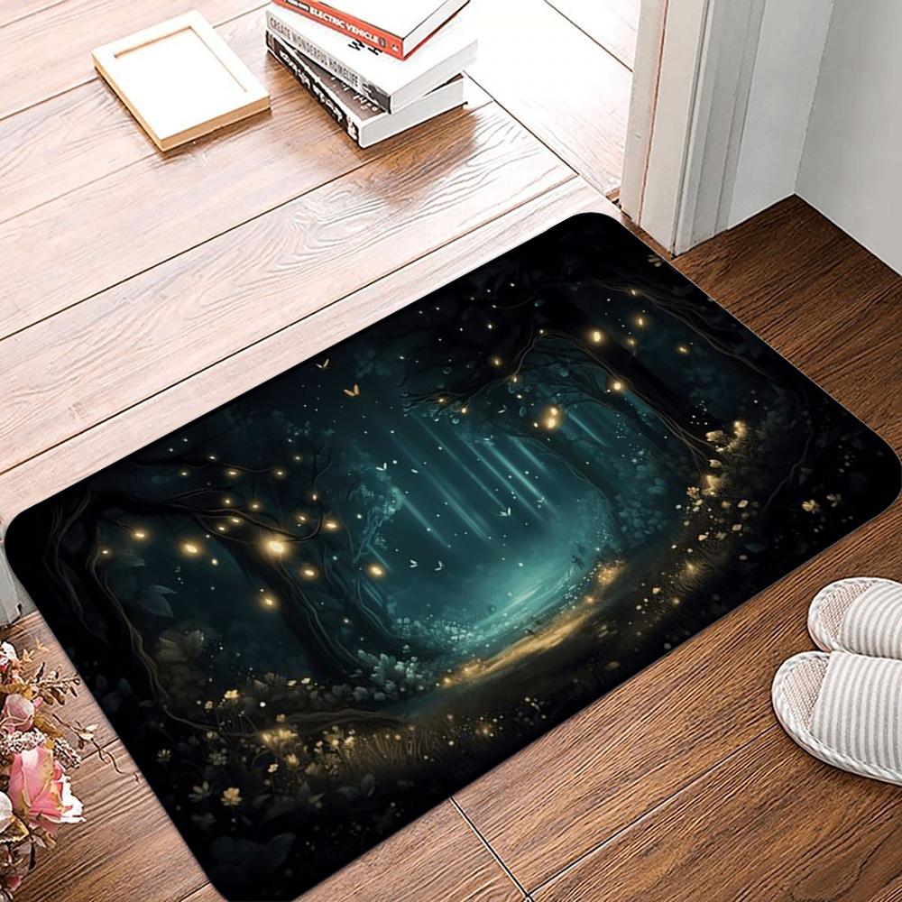 Ancient and Mysterious Primitive Forest Doormat Cherry Blossom Waterfall Welcome Mat Afternoon Sunshine Welcome Mat Encountered