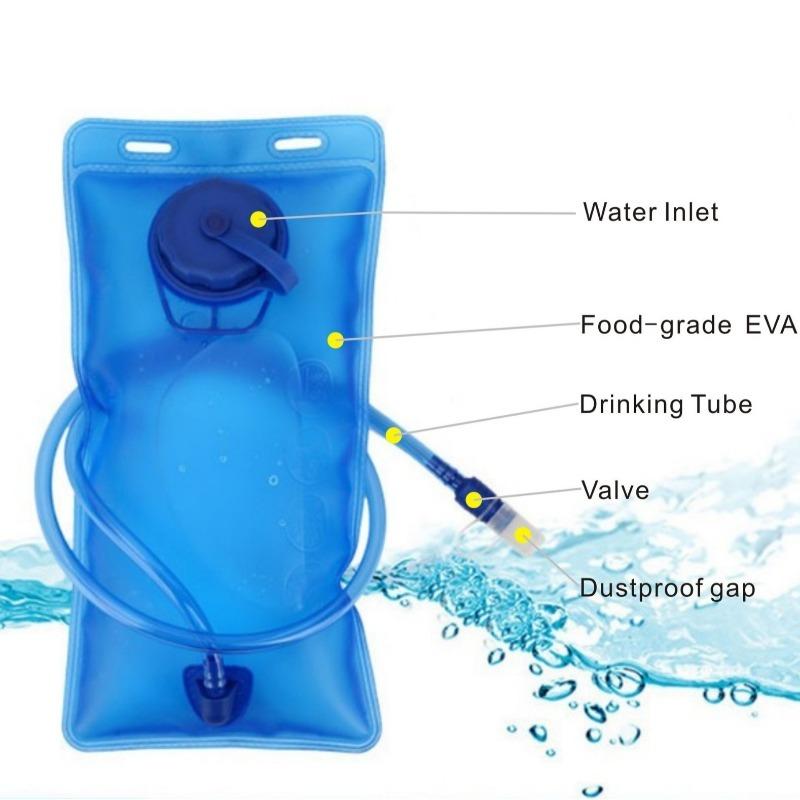 1pcs 2L EVA Water Bag for Outdoor Cycling Hiking Running Foldable Lightweight Leakproof Drinking Water Reservoir with Hose