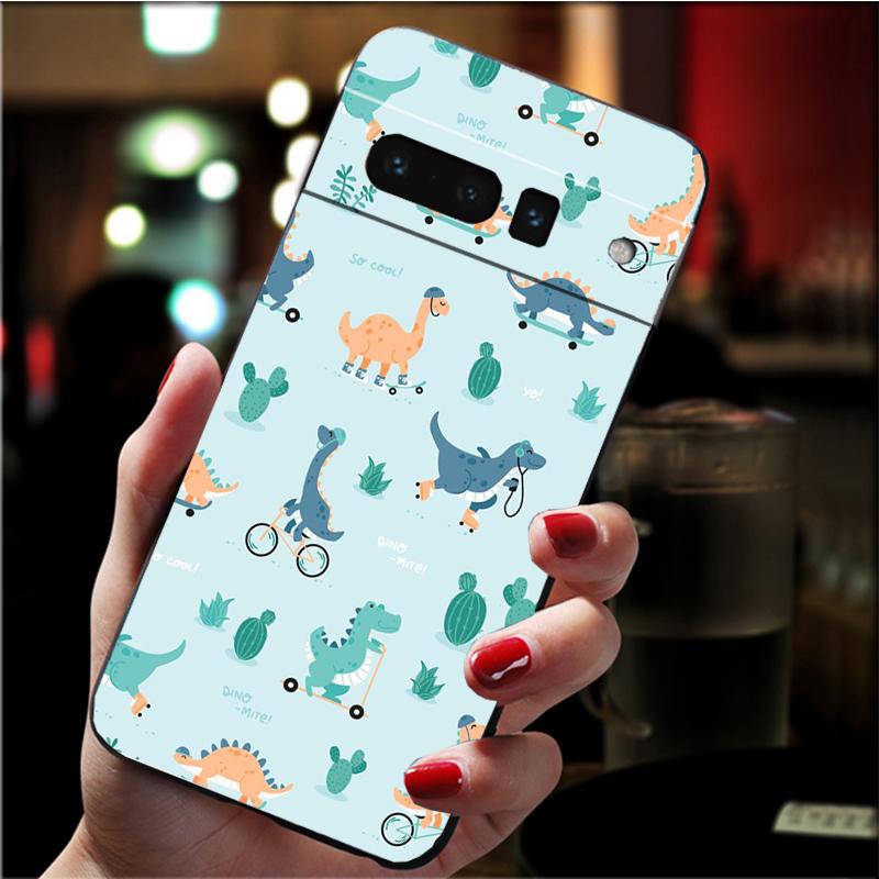 Phone Case for Google Pixel 7 Pro 7 6A 6 Pro 5A 4A 3A Pixel 4 XL Pixel 5 6 4 3 XL 3A XL 2 XL Cute Baby Dinosaur Case Funda