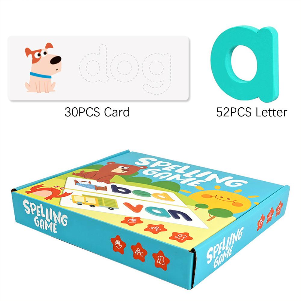 Colorful Alphabet Wooden Puzzles Kids Intelligent Matching Game English Alphabet Cards Preschool Children Early Educational Toys