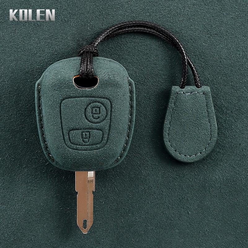 Кожаный чехол-оболочка для автомобильного ключа For Peugeot 106 107 206 207 307 306 For Citroen C1 C2 C3 C4 Xsara Picasso For Toyota Aygo black