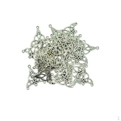 30 Pieces Tibetan Silver Triangle Knot Earring Pendant Connector DIY Jewelry Findings
