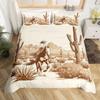 Western Farm Animal Leather Three-Piece Quilt Cover 3D Digital Printing Bedding Set