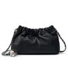 2024 Women's Cloud Pleated Leather Shoulder Bag with Gold Ball Chain