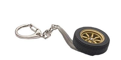 AUTOartDESIGN Wheel Keychain Completed 8-Spoke (Gold) -