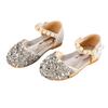 Kid Girl Sequins Faux Pearl Dress Shoes Children Fashionable PU Leather Glitter Flat Shoes for