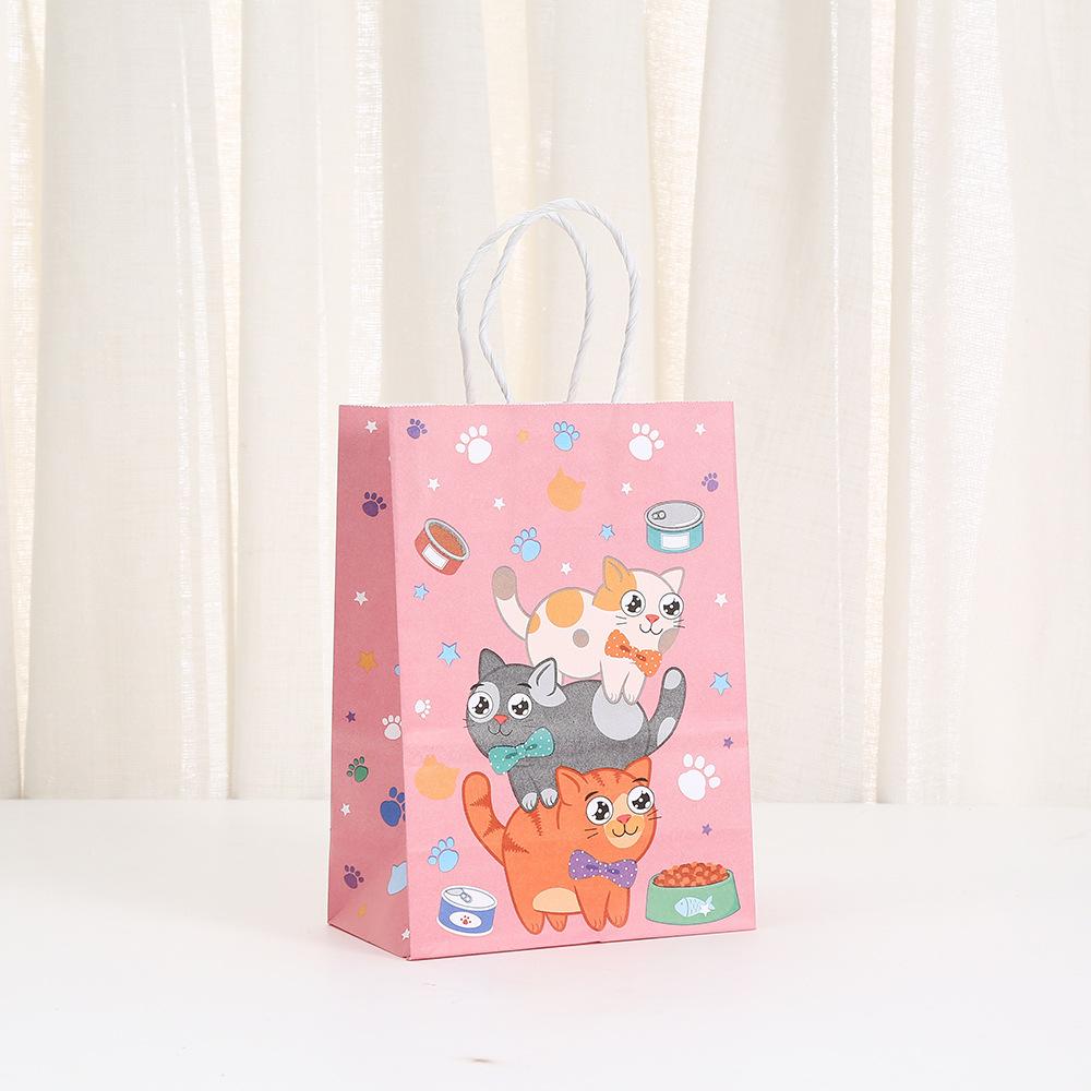 StoBag cat theme gift wrapping bags for sweets personalized packaging cute birthday treat bags kids party candy gift bags