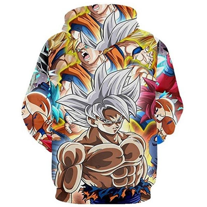 Super Saiyan Goku Printed Men's Fashion Dragonball Long Sleeve Hoodie Ball Z Sweatshirt