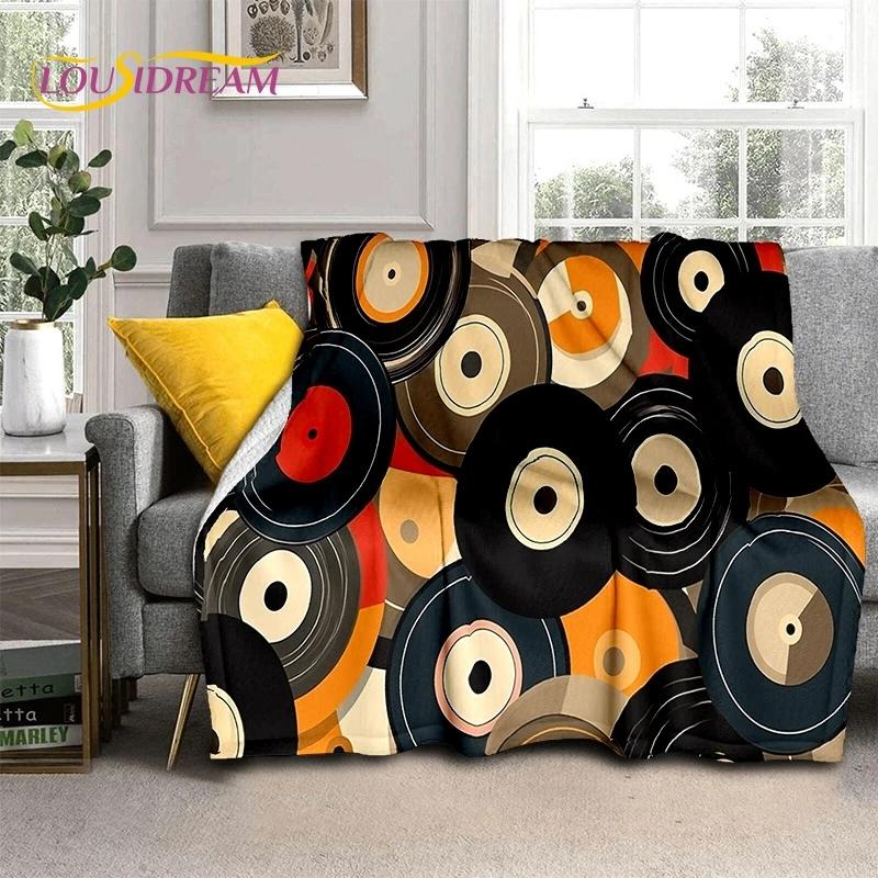 3D Vinyl Record Music DJ Screen Tape Soft Blankets,Keep Warm Throw Blanket Comfortable Blanket for Picnic Beds Sofa Home Bedroom